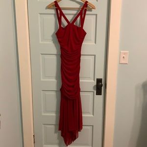 New fitted red dress with flared bottom